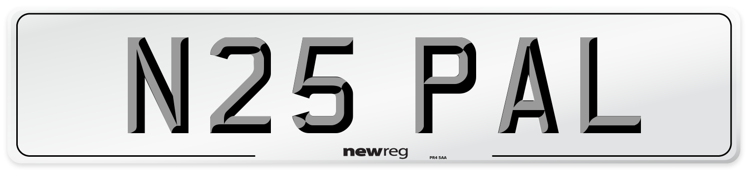 N25 PAL Front Number Plate