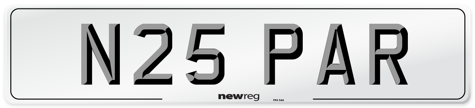 N25 PAR Front Number Plate