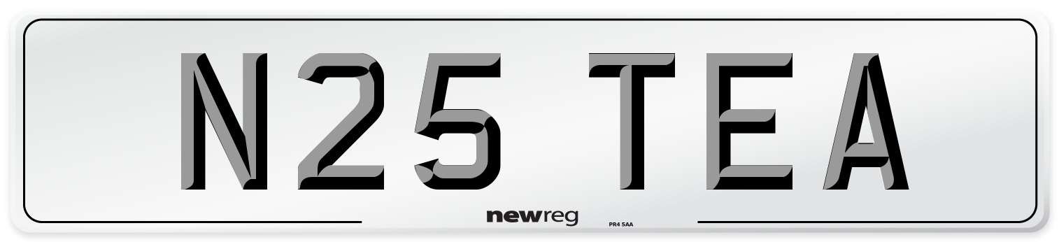N25 TEA Front Number Plate