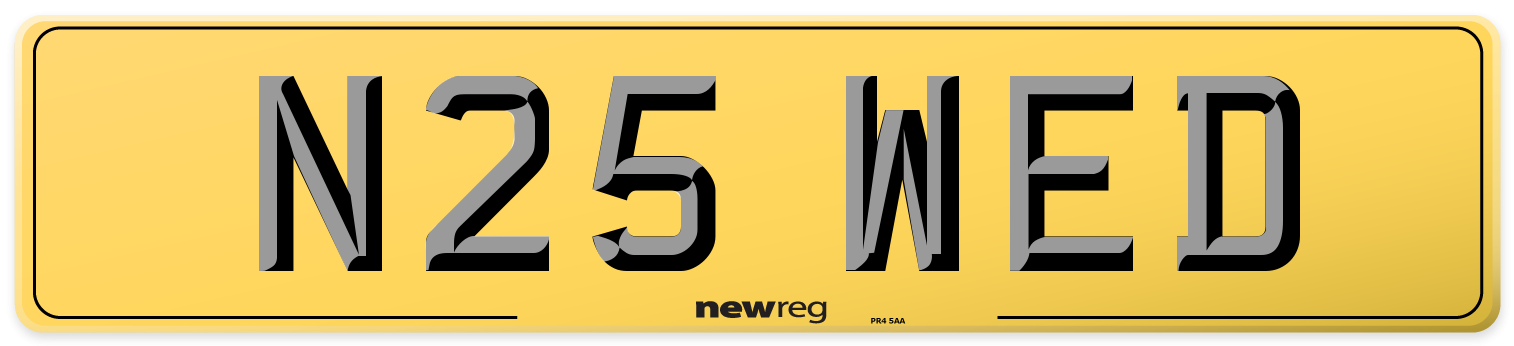 N25 WED Rear Number Plate