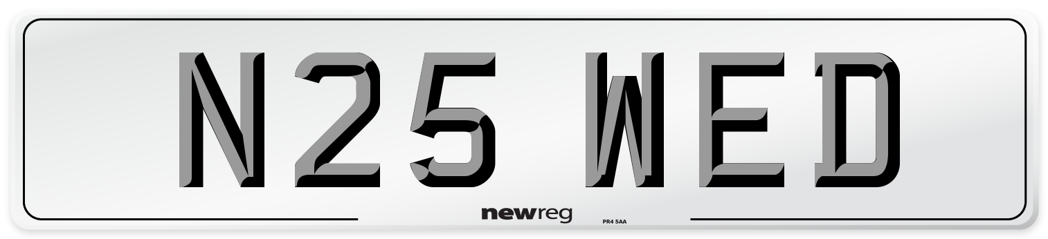 N25 WED Front Number Plate