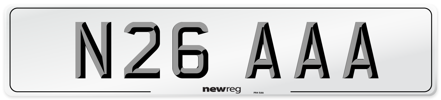 N26 AAA Front Number Plate