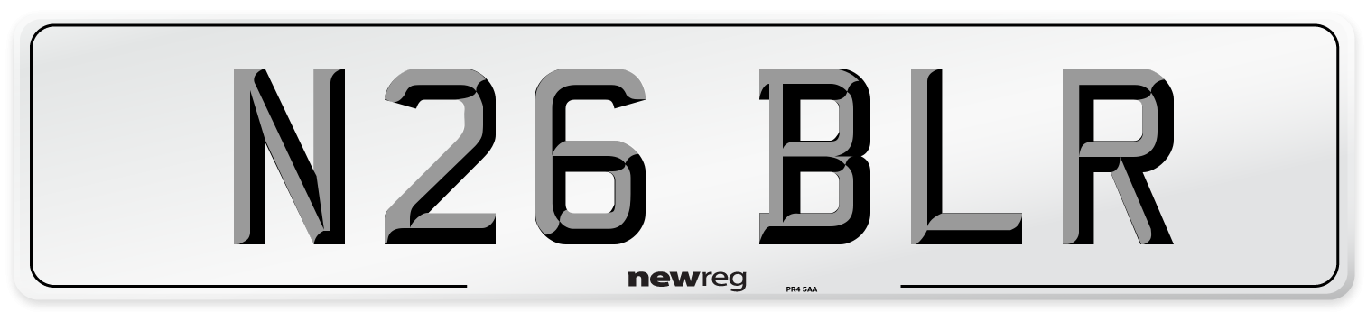 N26 BLR Front Number Plate