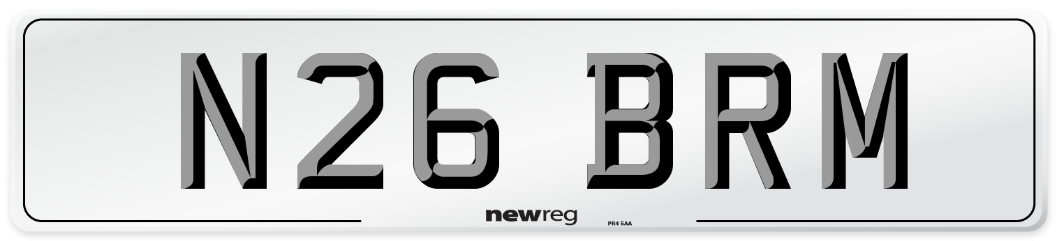 N26 BRM Front Number Plate