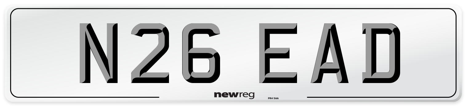 N26 EAD Front Number Plate