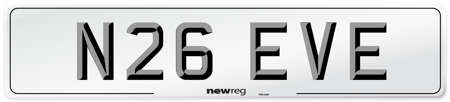 N26 EVE Front Number Plate