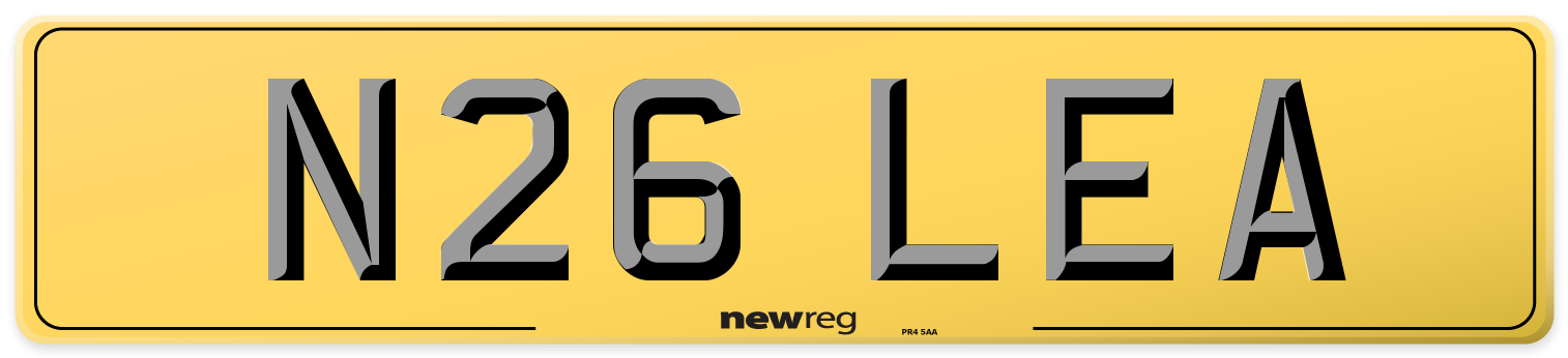 N26 LEA Rear Number Plate