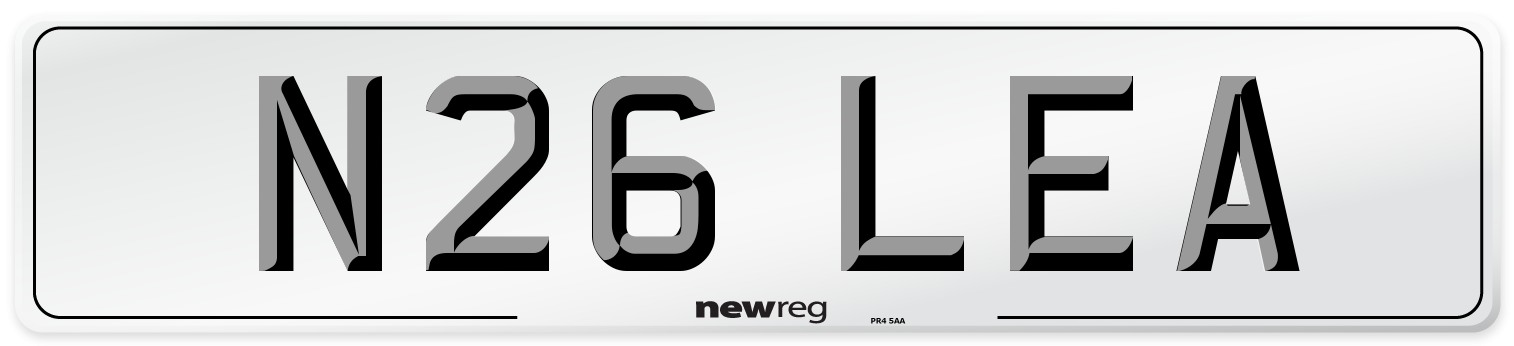 N26 LEA Front Number Plate