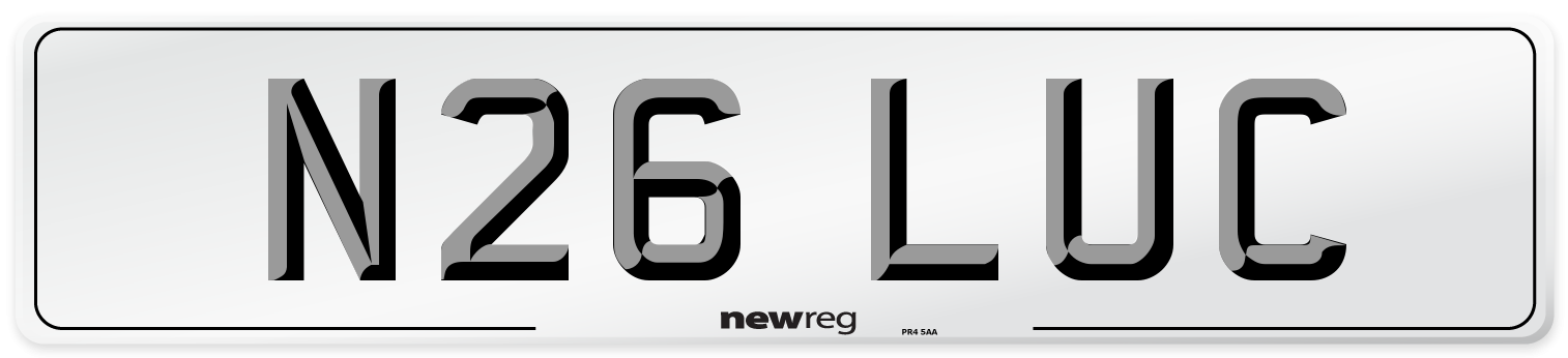 N26 LUC Front Number Plate