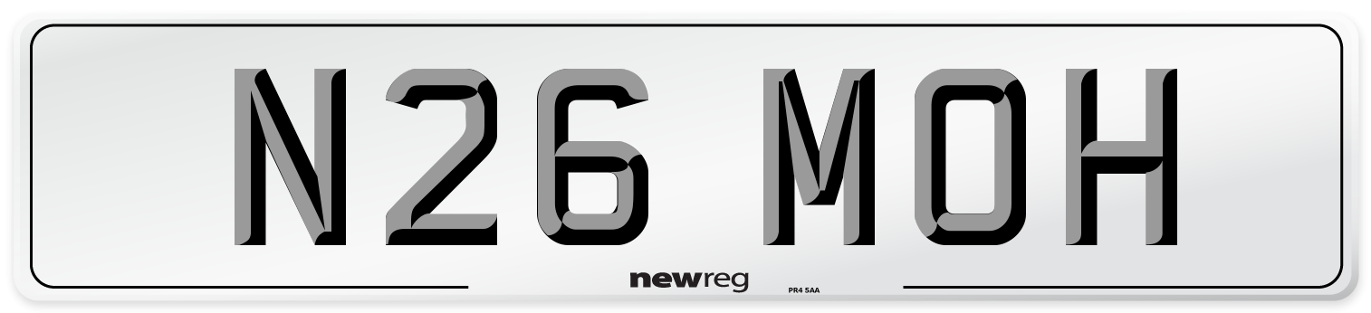 N26 MOH Front Number Plate