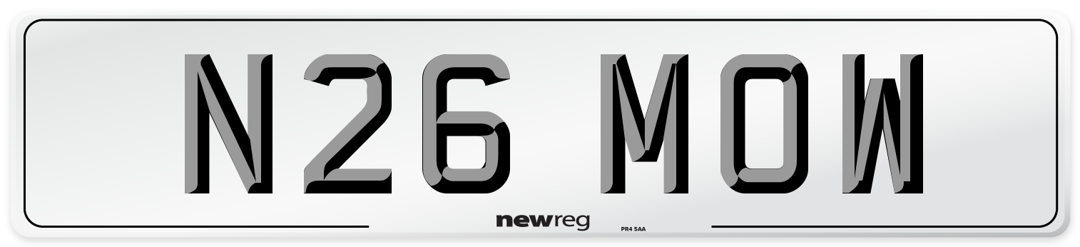 N26 MOW Front Number Plate
