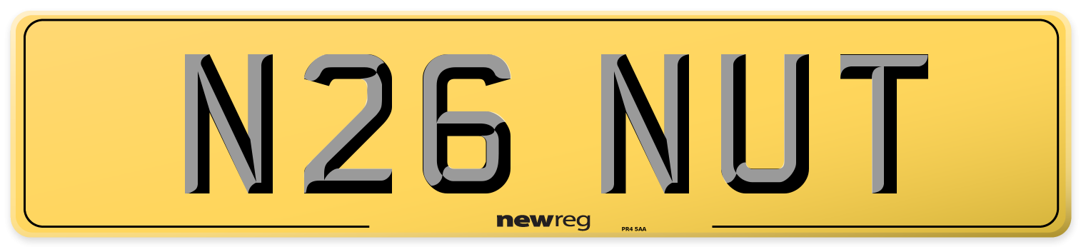 N26 NUT Rear Number Plate