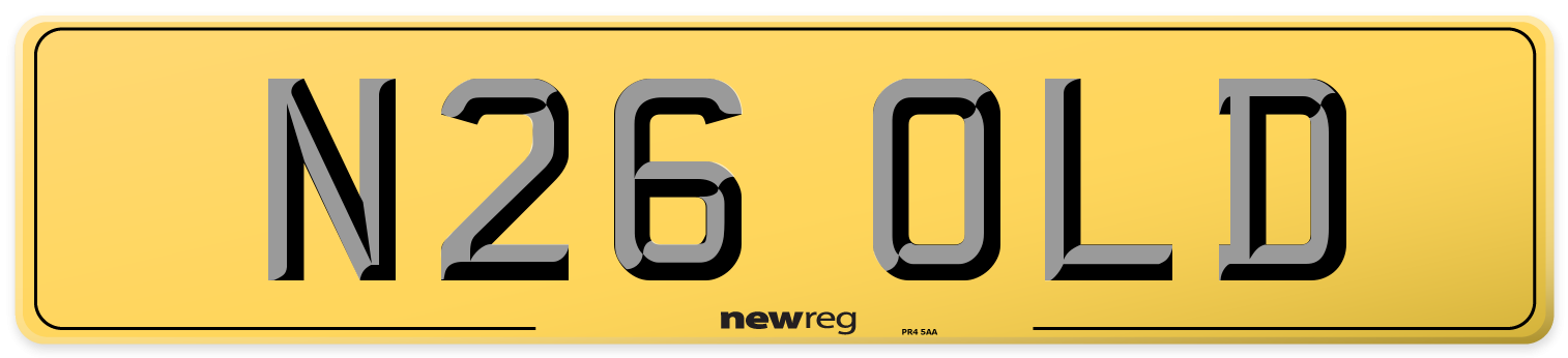 N26 OLD Rear Number Plate