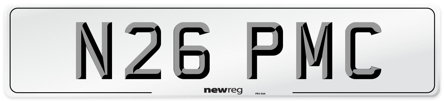 N26 PMC Front Number Plate