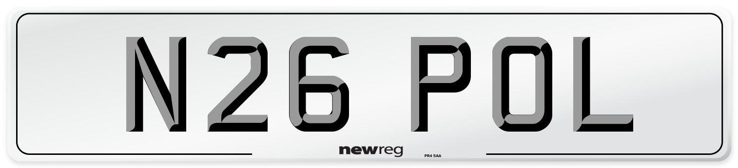 N26 POL Front Number Plate