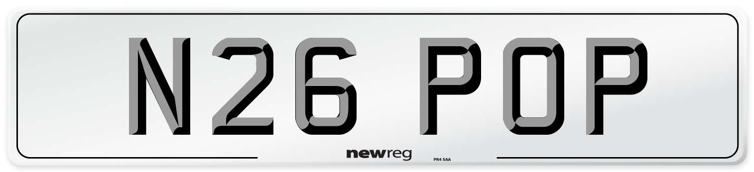 N26 POP Front Number Plate