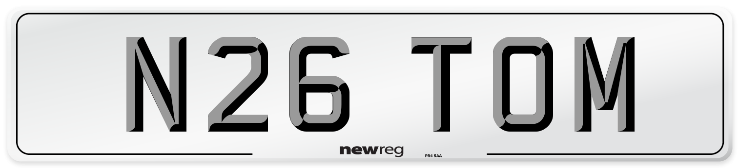N26 TOM Front Number Plate