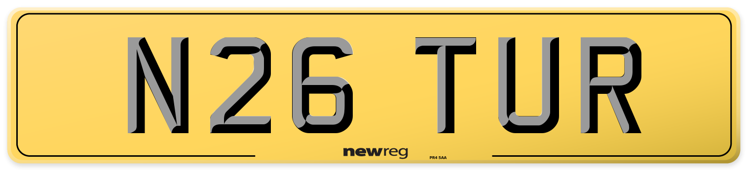 N26 TUR Rear Number Plate