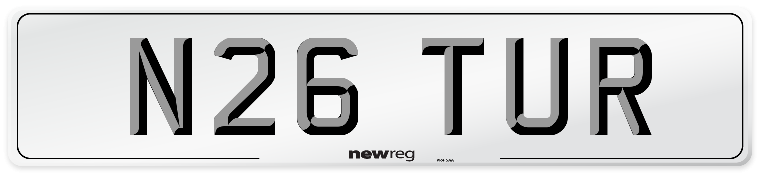 N26 TUR Front Number Plate