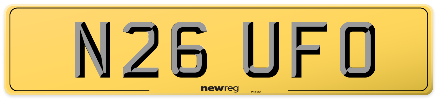 N26 UFO Rear Number Plate