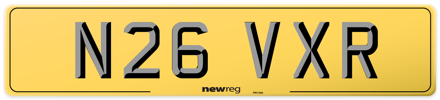 N26 VXR Rear Number Plate