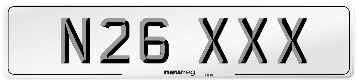 N26 XXX Front Number Plate