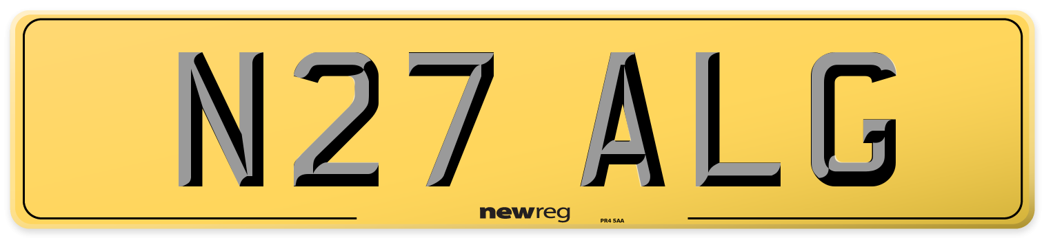 N27 ALG Rear Number Plate