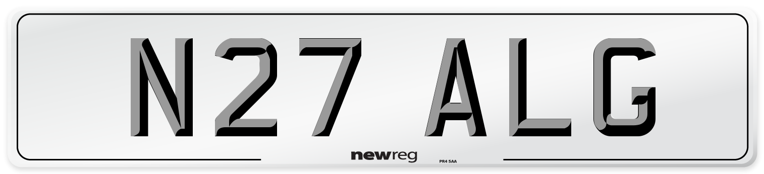 N27 ALG Front Number Plate