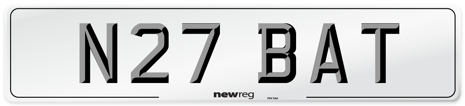 N27 BAT Front Number Plate