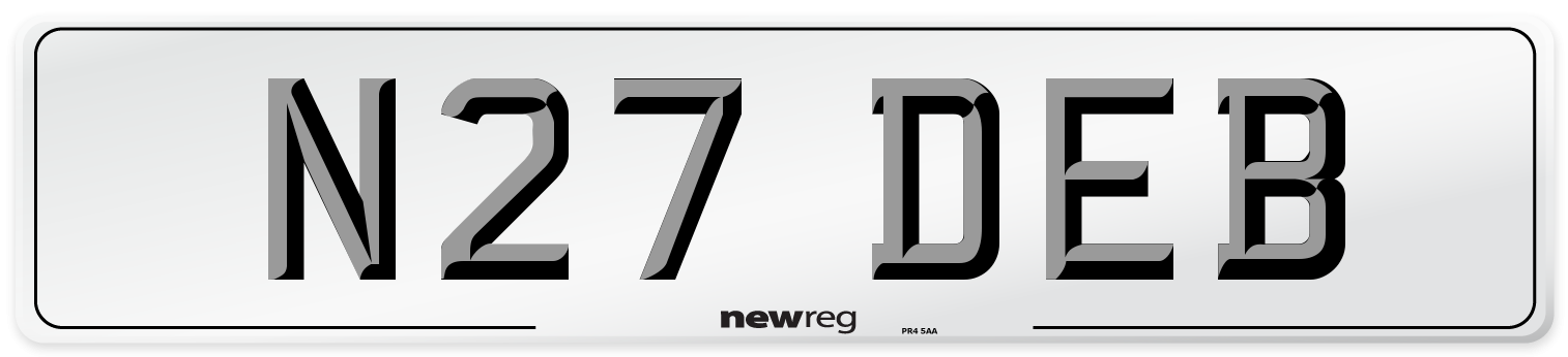 N27 DEB Front Number Plate