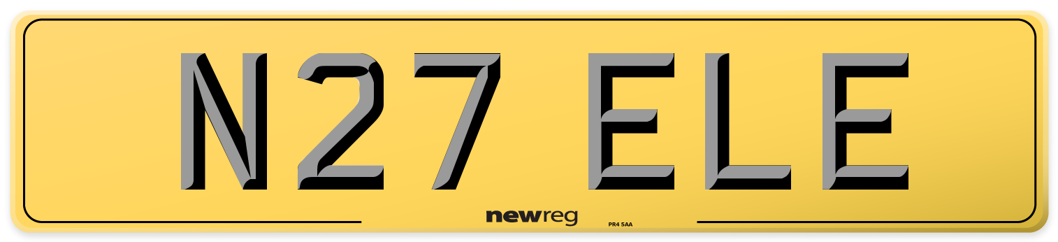 N27 ELE Rear Number Plate