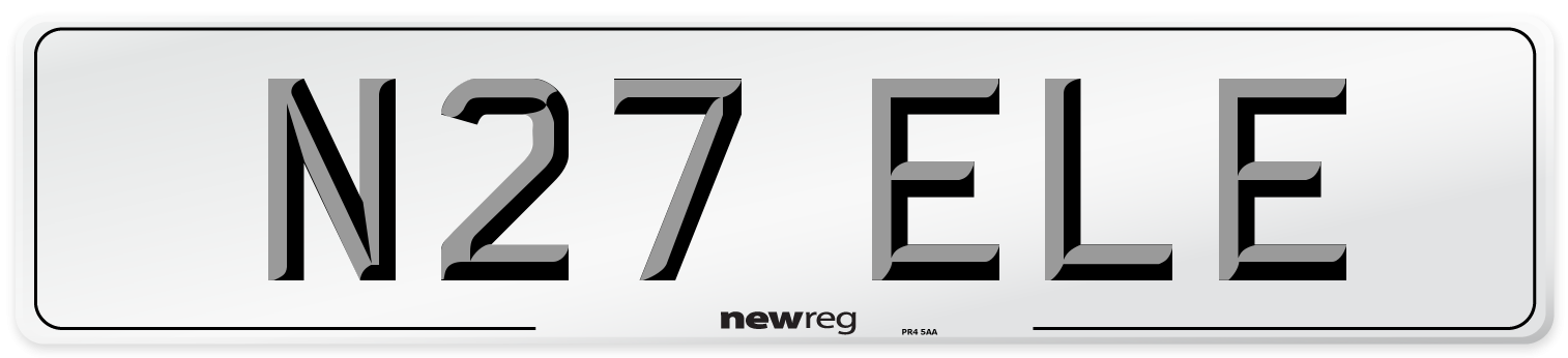 N27 ELE Front Number Plate