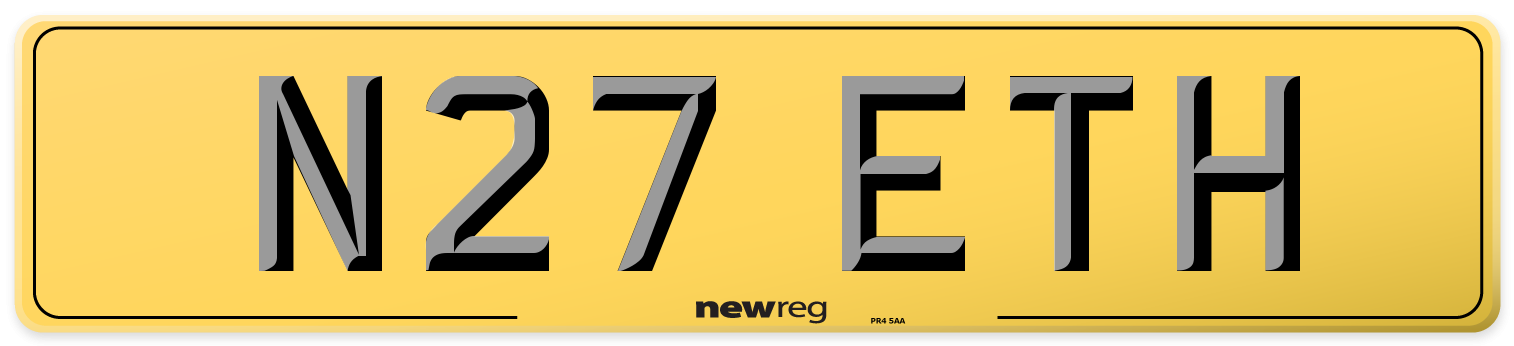 N27 ETH Rear Number Plate