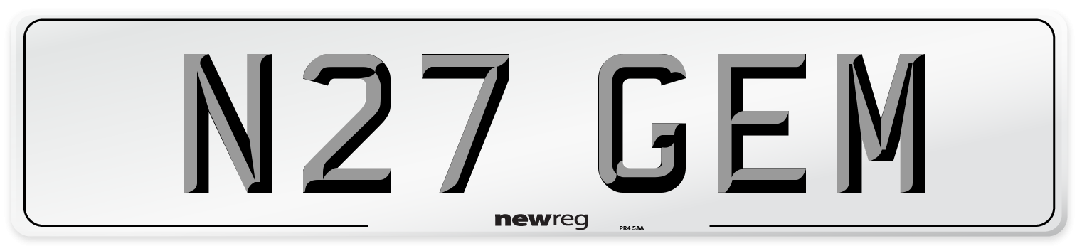 N27 GEM Front Number Plate