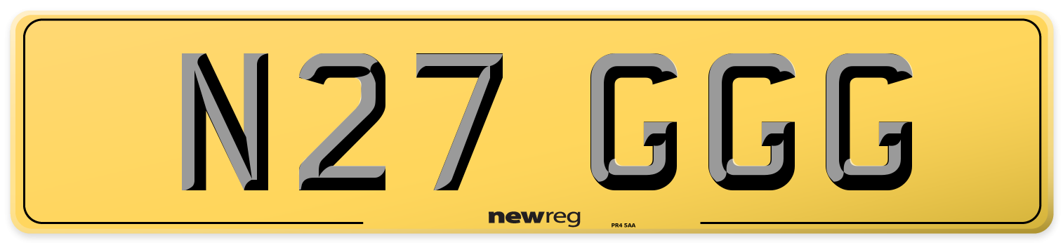 N27 GGG Rear Number Plate