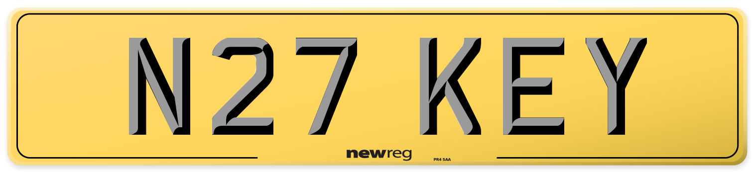N27 KEY Rear Number Plate
