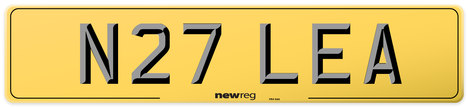 N27 LEA Rear Number Plate