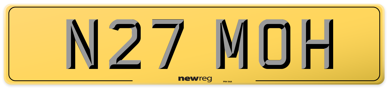 N27 MOH Rear Number Plate
