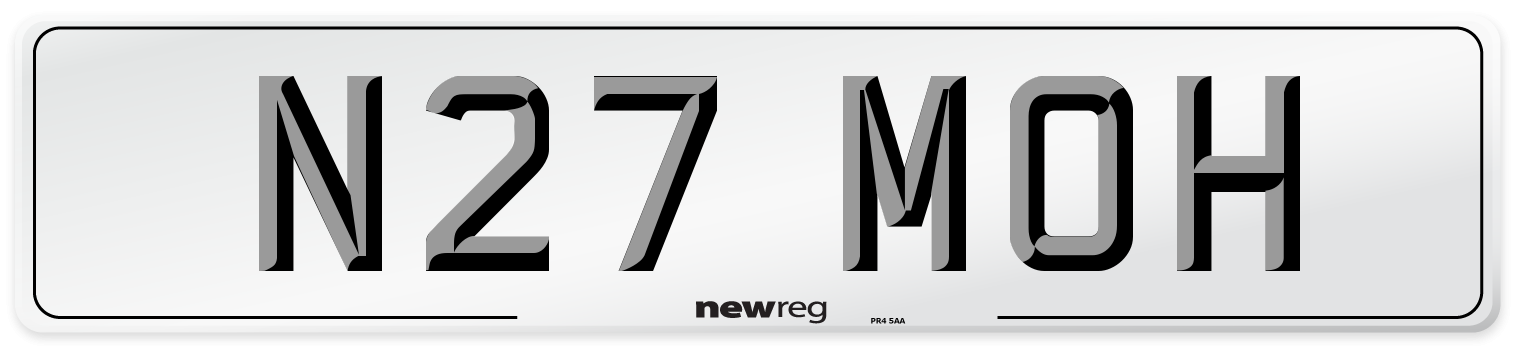 N27 MOH Front Number Plate