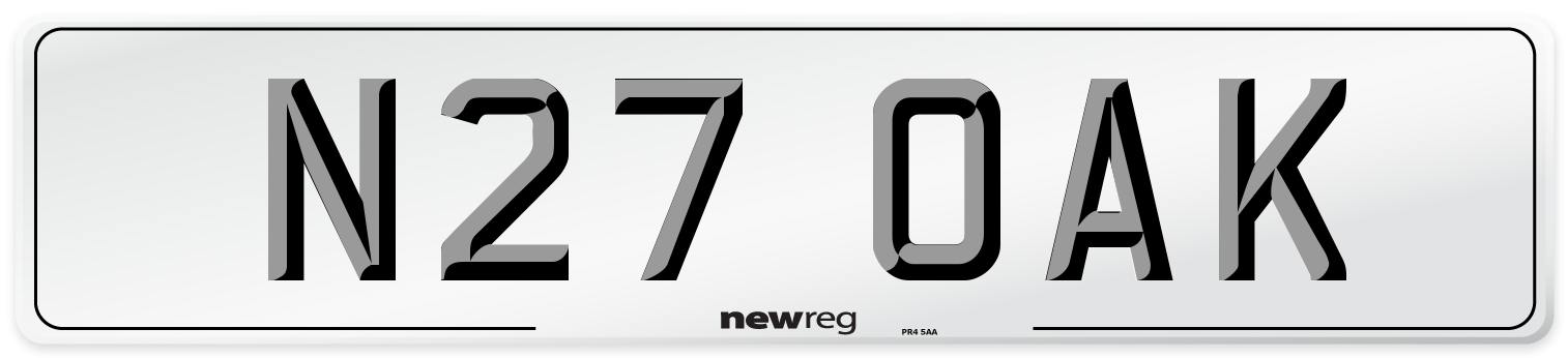 N27 OAK Front Number Plate