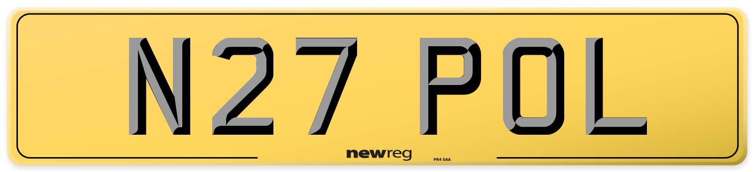 N27 POL Rear Number Plate