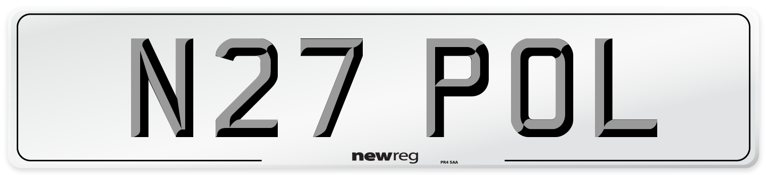 N27 POL Front Number Plate