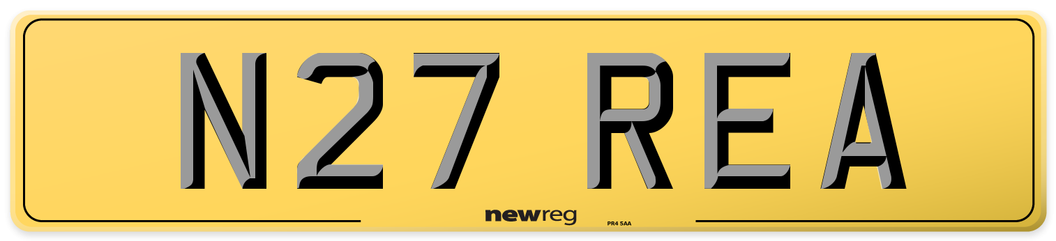 N27 REA Rear Number Plate