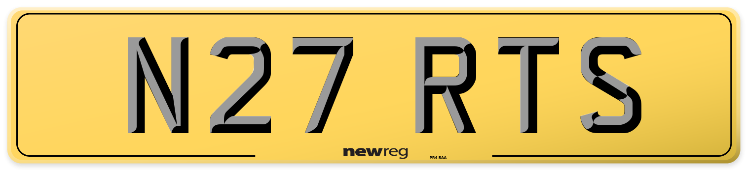 N27 RTS Rear Number Plate
