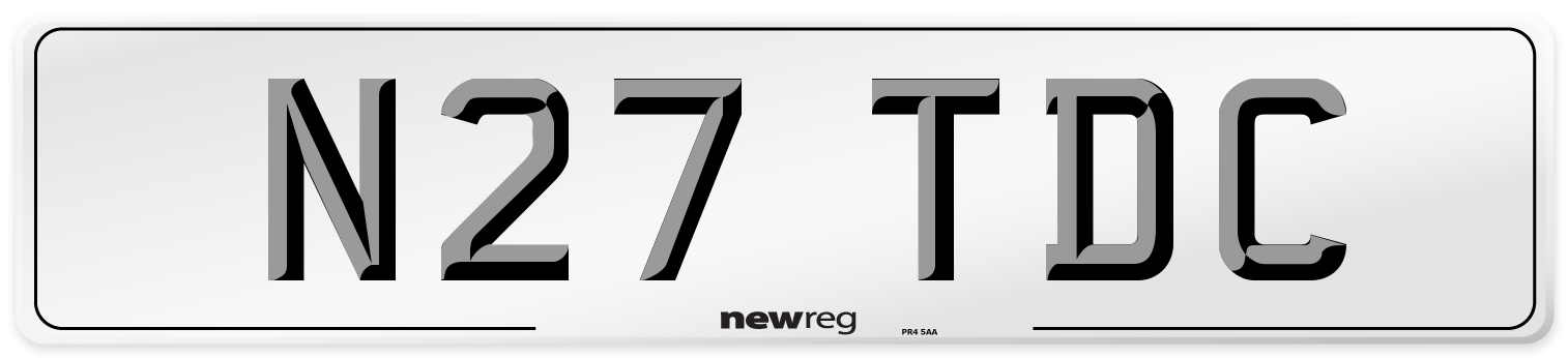 N27 TDC Front Number Plate
