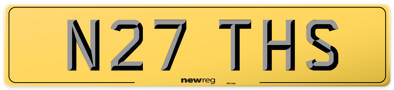 N27 THS Rear Number Plate