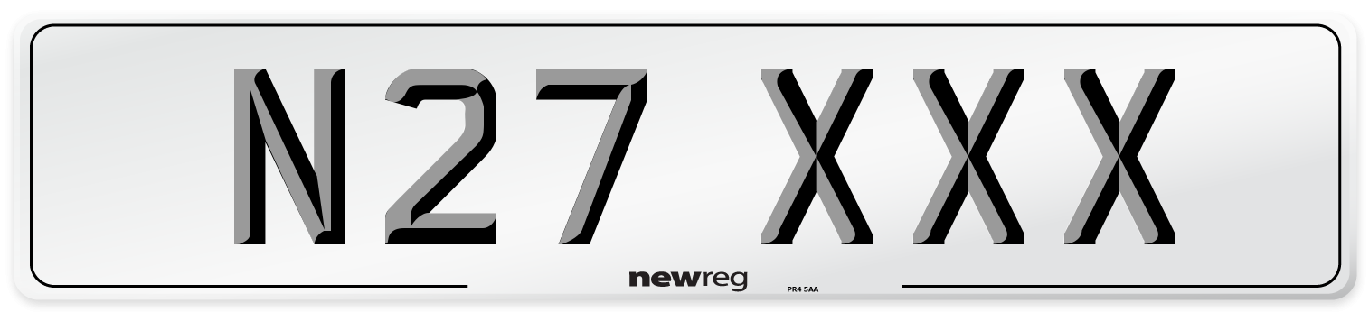 N27 XXX Front Number Plate