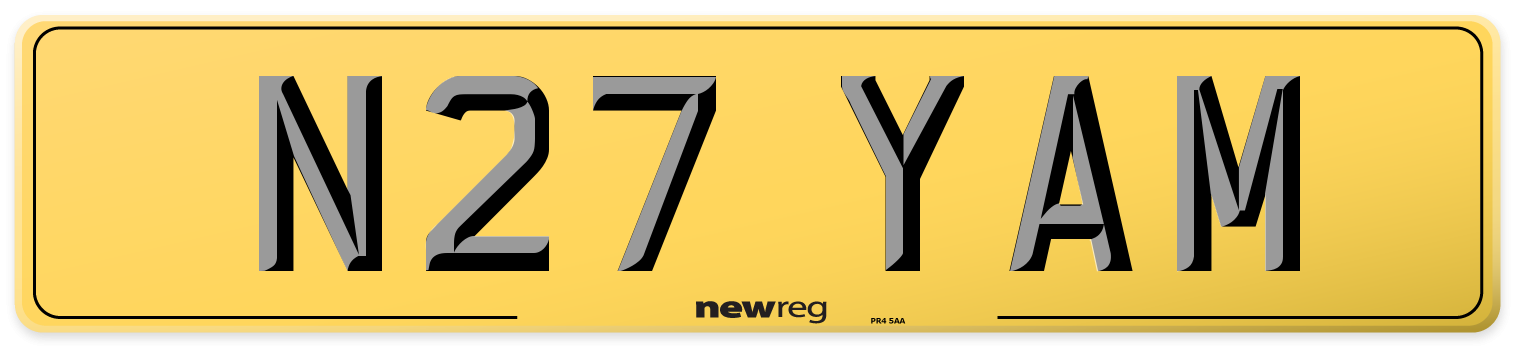 N27 YAM Rear Number Plate