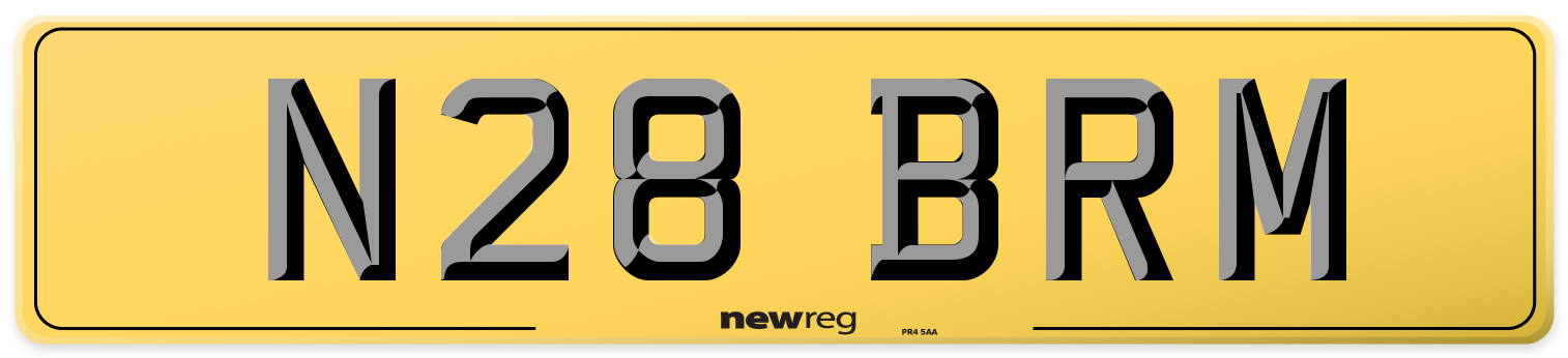 N28 BRM Rear Number Plate