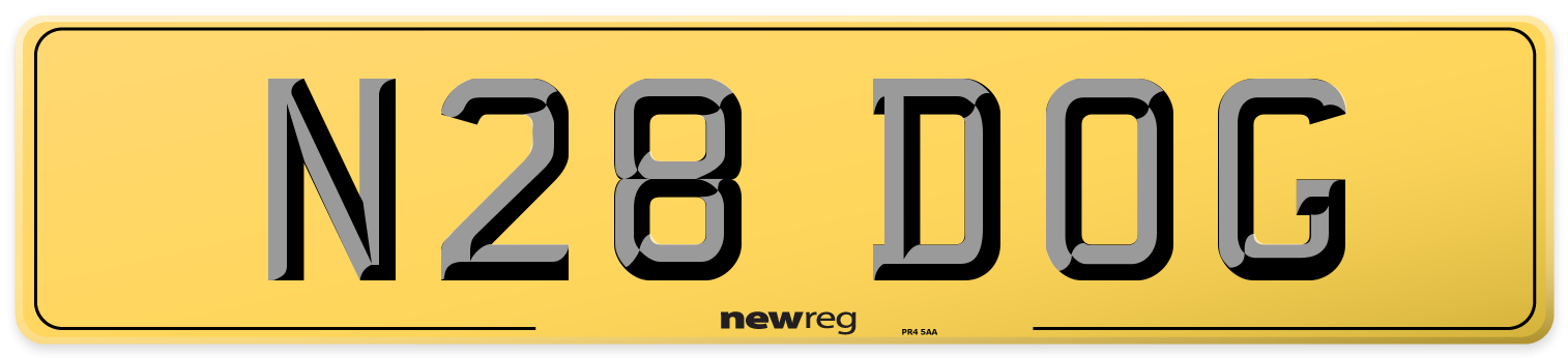 N28 DOG Rear Number Plate